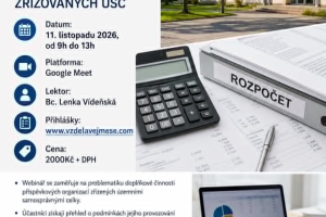 Doplňková činnost příspěvkových organizací zřizovaných ÚSC - webinář 
